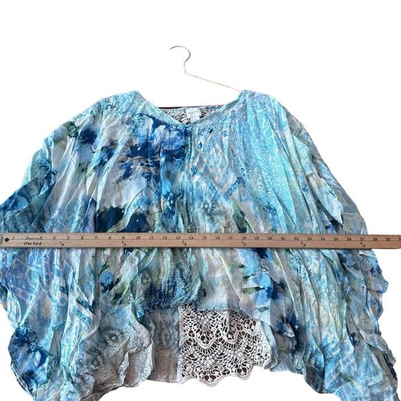 Chico’s Floral Fantasy Lace-Back Poncho large/XL - Picture 6 of 6